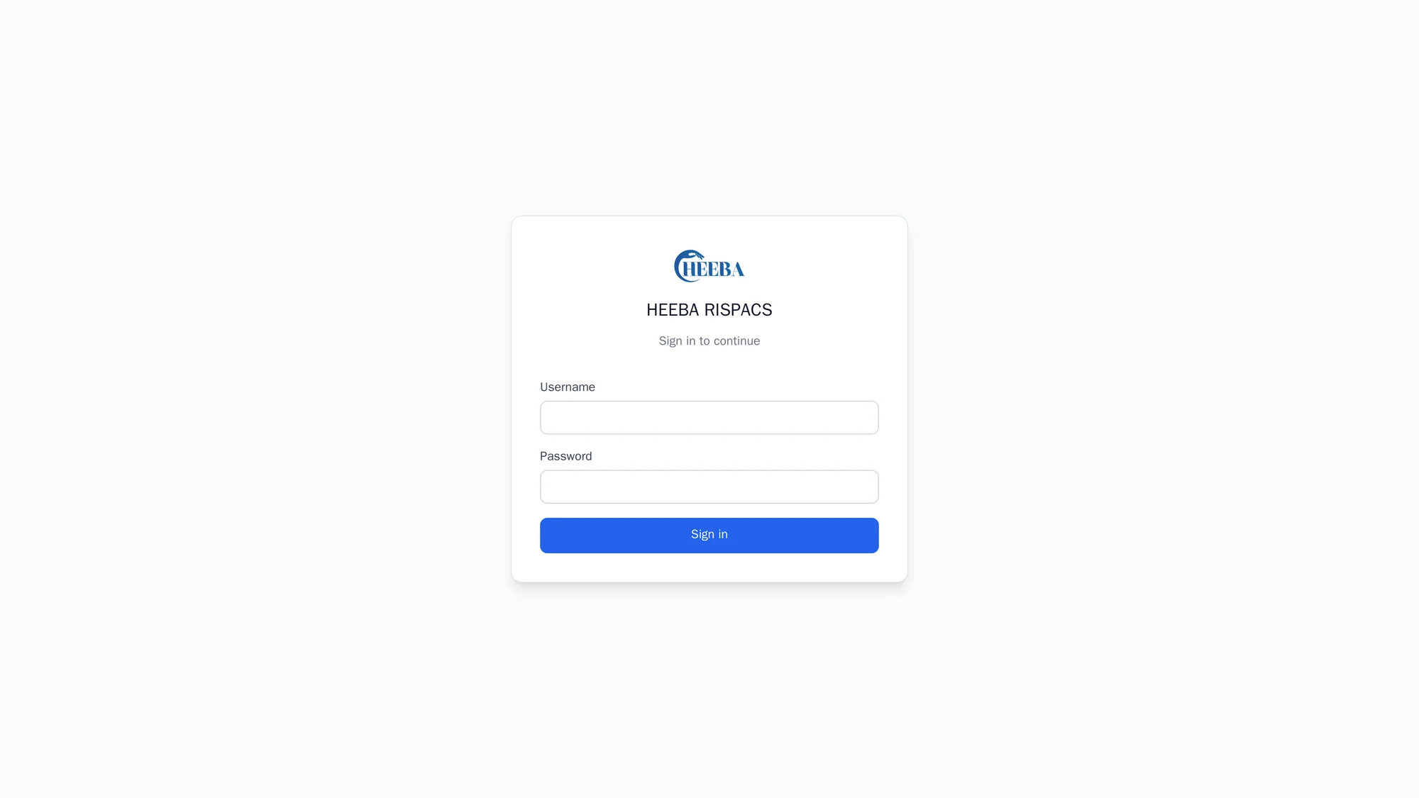 HEEBA RIS PACS sign-in