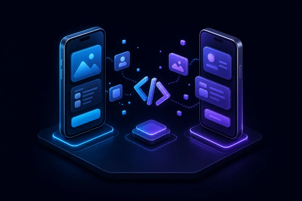 Mobile app development illustration